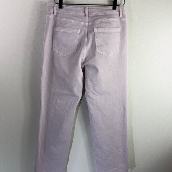 J. Jill High-Rise Straight Leg Crop Lavender Denim 10R Raw Hemmed Stretch Casual - Picture 9 of 14